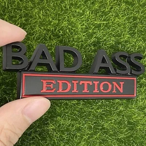 1x Bad Ass Edition Metal Emblem Car Badges Badass 3D Sticker Decal Black Red - Bild 1 von 4