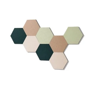 8 PCS Hexagon Felt Bulletin Board Tiles Large Self-Adhesive Green Photos - Picture 1 of 6