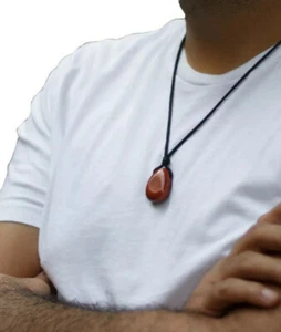 Red Jasper Pendant Necklace Mens Healing Stone Christmas Gift Unisex NEW - Picture 1 of 6