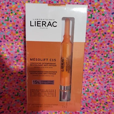 Lierac Paris MESOLIFT C15 Revitalizante Antifatiga 15% Vitamina C 2x15ml Frascos Foto 1 de 2
