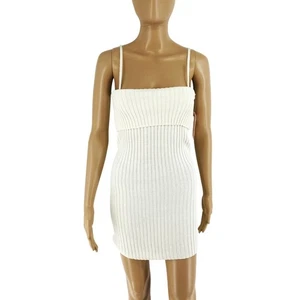 JLO By Jennifer Lopez Women White Stretch Knit Tank Dress Size XS - Picture 1 of 9