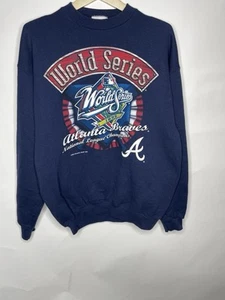 VTG 1999 World Series Atlanta Braves National League Champion Sweatshirt Size L - Picture 1 of 8