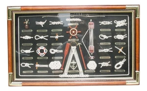 Knotenbild aus Holz/Messing/Glas 51 x 31 cm Sea-Club - Bild 1 von 1