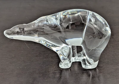 Baccarat Crystal Polar Bear Sculpture Figurine Paperweight 6.75" France - Image 1 of 4