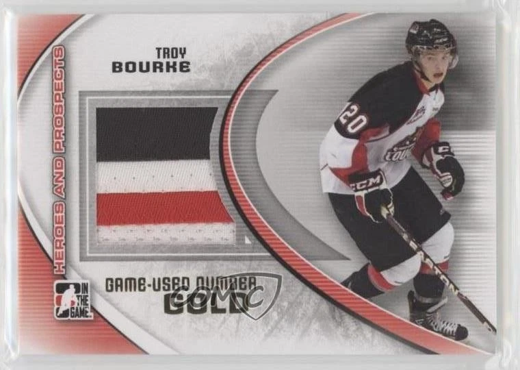 2011-12 ITG Heroes and Prospects Game-Used Gold Number 1/1 Troy Bourke #M-40 - Image 1 of 2