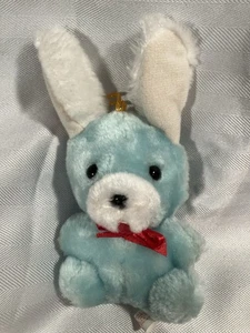 Vintage blauer Hase Kaninchen Stofftier - Bild 1 von 2