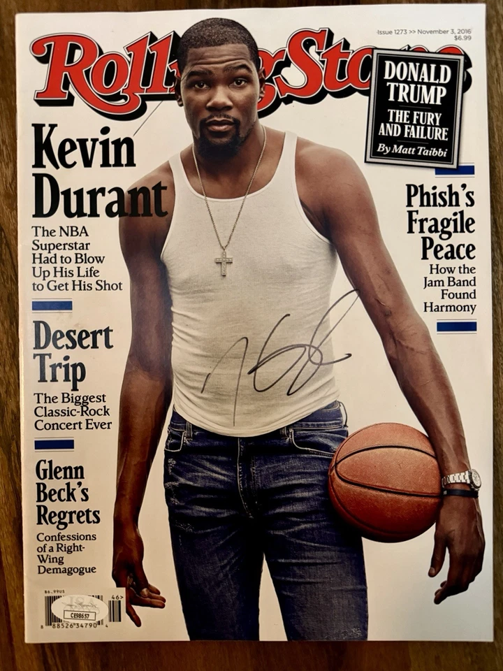 Kevin Durant Signed Autograph  Rolling Stone Magazine JSA - Image 1 of 1
