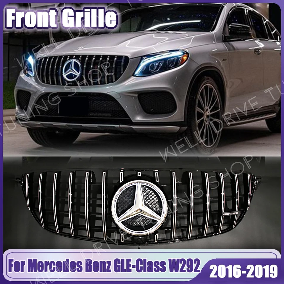 Front Grille W/LED Emblem For Mercedes Benz W292 16-19 GLE400 GLE43AMG GLE450 Foto 1 de 4