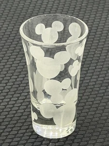 Disney Souvenir Frosted Shot Glass Mickey Mouse Clear Glass 3.5” Tall Disney Par - Picture 1 of 6