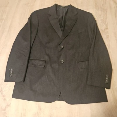 Abrigo deportivo Stafford para hombre talla 44R gris oscuro a rayas lana mezcla cachemir Foto 1 de 4