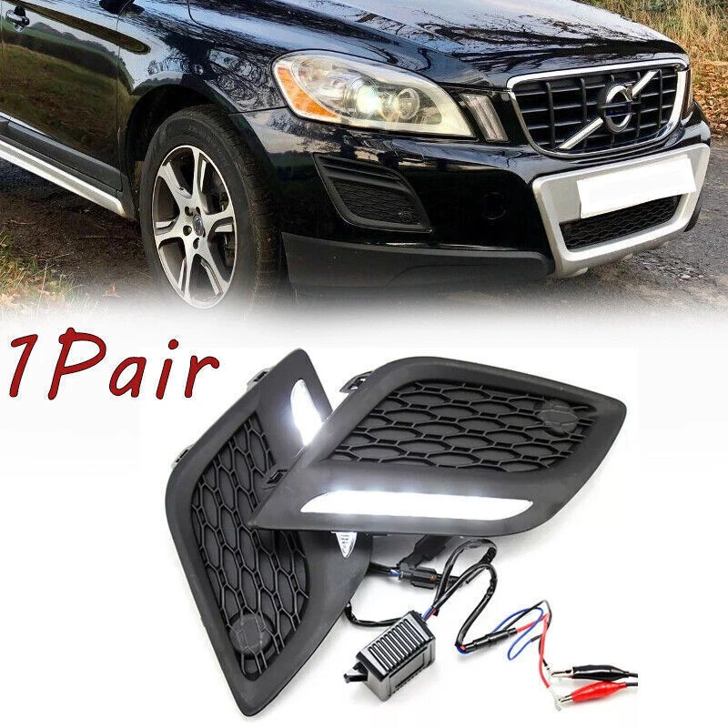 Left & Right LED DRL Daytime Light Fog Lamp For 2011-2013 Volvo XC60 - Изображение 1 из 4