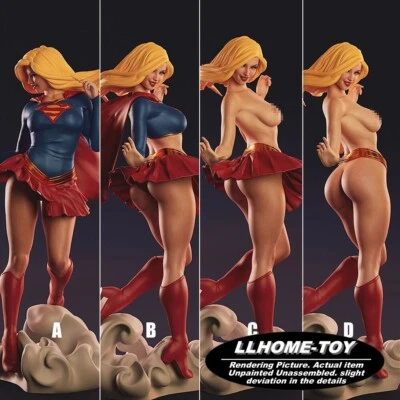HOT Supergirl Super Man 4 Ver. Resin Model Kit Unpainted 3d Print Statue Figure - Image 1 of 4