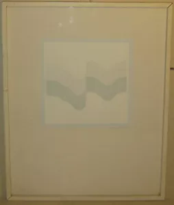 Vintage 1969 ROBERT MOORE Abstract Non Objective OP ART WHITE Serigraph - Listed - Picture 1 of 12