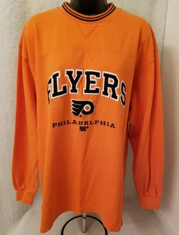 Lee Sport Mens Black Orange White Philadelphia Flyers Shirt Size L Cover