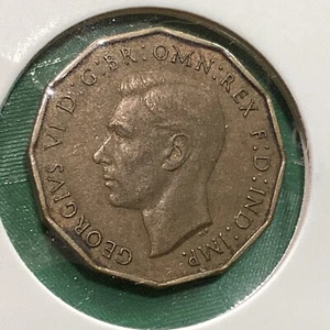 1937-38-43-44 Great Britain Three Pence  (Nickel/Brass) Includes 4 coins - Picture 1 of 8