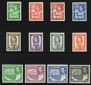 SOMALILAND PROTECTORATE 1938 KG VI SET VERY FINE MOUNTED MINT SG 93 - 104 - Picture 1 of 2