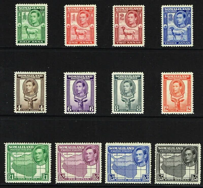 SOMALILAND PROTECTORATE 1938 KG VI SET VERY FINE MOUNTED MINT SG 93 - 104 - Image 1 of 2