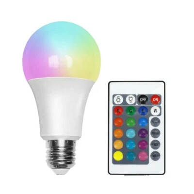 LAMPADINA LAMPADA MULTICOLORE 5W A LED E27 CON TELECOMANDO RGB+LUCE FREDDA - Immagine 1 di 4