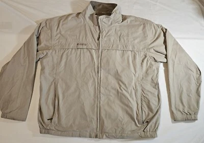 Chaqueta de golf Columbia vintage para hombre 2XL caqui tostado cremallera completa Foto 1 de 4