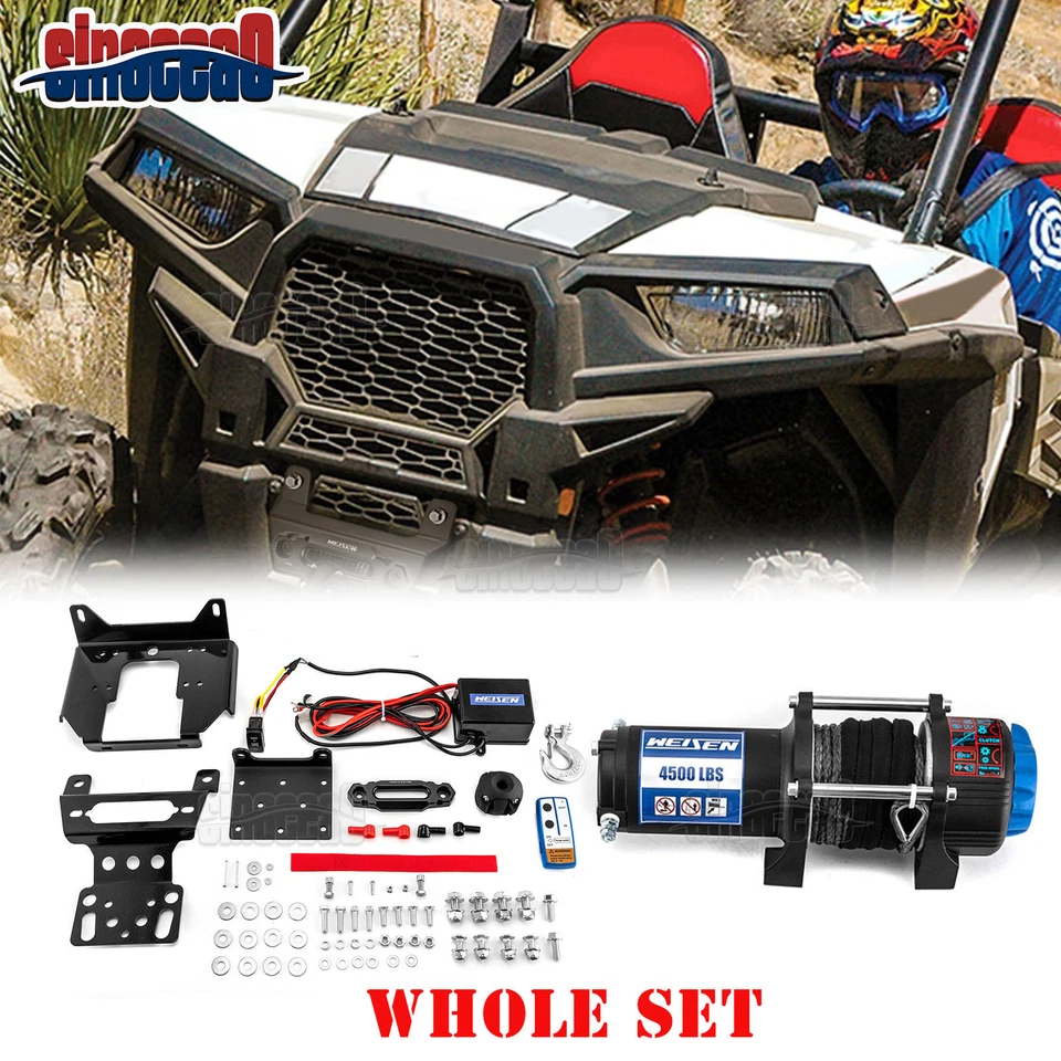 4500lb Electric Winch Mount Kit For Polaris RZR 4 900/S 1000/XP 1000/XP Turbo - Image 1 of 4