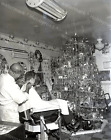 Plywood Christmas Tree Decorations Barber Shop 1962 Original 4x5 Photo Negative