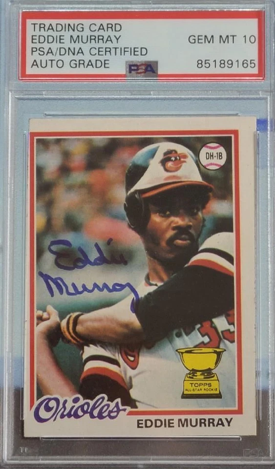 EDDIE MURRAY SIGNED 1978 TOPPS CARD #36 ORIOLES HOF RC PSA DNA GEM MINT 10 - Image 1 of 1