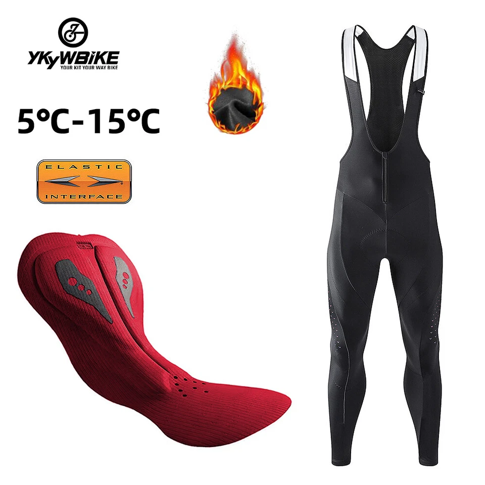 Calças masculinas de ciclismo YKYWBIEKE inverno lã respirável mountain bike - Imagem 1 de 4