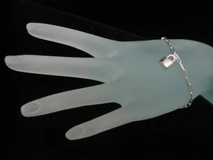 7 ZOLL SCHLOSS ARMBAND + 2" VERLÄNGERER ea .925 STERLINGSILBER - Bild 1 von 2