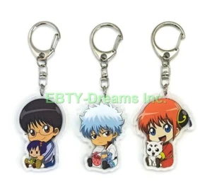 Set of 3 Gintama Anime Acrylic Keychain Sakata Gintoki, Kagura, Shinpachi v1 - Picture 1 of 2