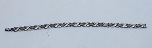 VTG Sterling Silver 925 Mexico Heavy Modernist XO Link Bracelet J5 - Picture 1 of 14