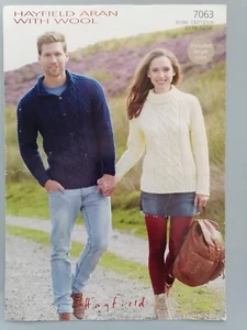 HIS'N'HERS SWEATER, Inc.LgeSize 81-137cm, 10ply - HAYFIELD Knitting Pattern 7063 - Picture 1 of 3