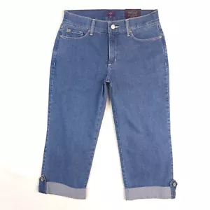 NYDJ Crop Damen Stretch Denim blau Jeans gerollte Bündchen Größe 6 (Maße 29x20) - Bild 1 von 16
