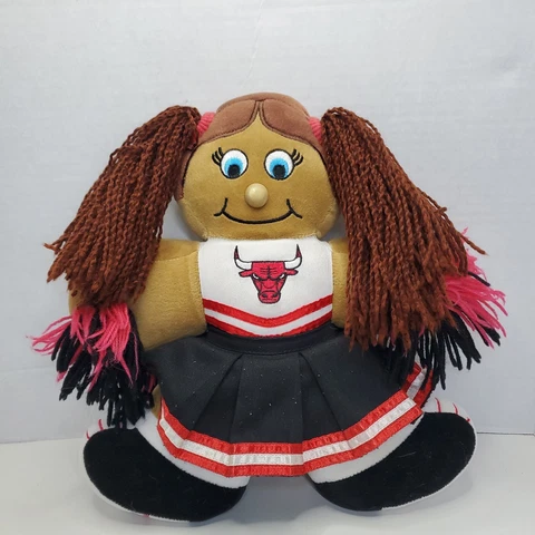 Vintage NBA Chicago Bulls Cheerleader Girl Plush Stuffed 1990’s Team Beans RARE Cover