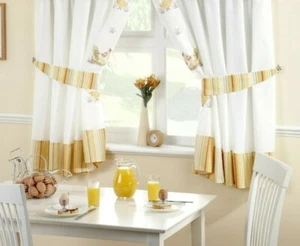 Un par de cortinas de cocina GALLOS POLLOS ~ Inc TieBacks - Envío gratuito - Imagen 1 de 2