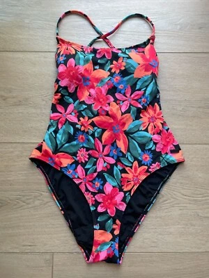 NUEVO Traje de baño Roxy para mujer pequeño floral de una pieza espalda cruzada natación Foto 1 de 4