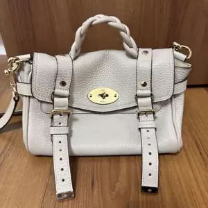 MULBERRY Alexa Mini Handbag Shoulder Bag White Leather Women Used Excellent Auth - Picture 1 of 10