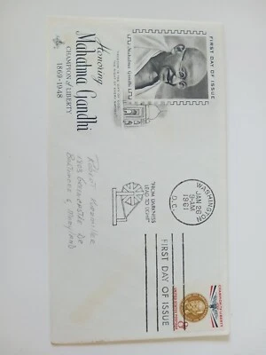 Mahatma Ghandi First Day Of Issue Stamp Envelope - Image 1 of 2