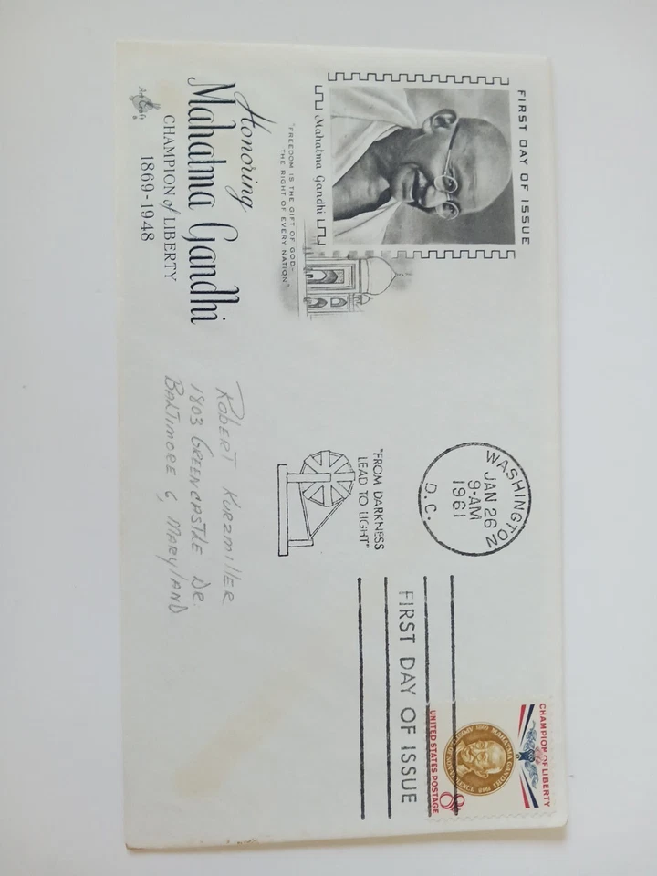 Mahatma Ghandi First Day Of Issue Stamp Envelope - Image 1 of 2