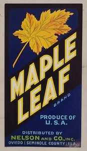 LABEL Maple Leaf Citrus Nelson Oviedo Florida Strip - Bild 1 von 1