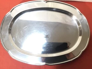 Plateau ovale en métal « traité argent, Italy », longueur 39cm - Picture 1 of 5