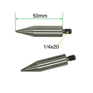 2PCS 50mm Length and Dia.12mm Mini Pole Point Tip For Mini Prism - 1/4" Thread - Picture 1 of 1