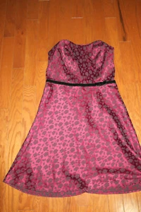 16 XL❤️GIORGIO FIORLINI ❤️SATIN ❤️STRAPLESS PARTY Dress Contrast KNEE LENGTH ZIP - Picture 1 of 6