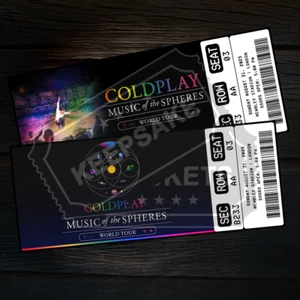 Coldplay Music Concert Mock Ticket UK Tour 2025 | Personalized Gift Reveal - Picture 1 of 5