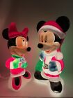Vintage Disney Mickey & Minnie Mouse Weihnachtsmann Blasform Weihnachtsmann bestes Set