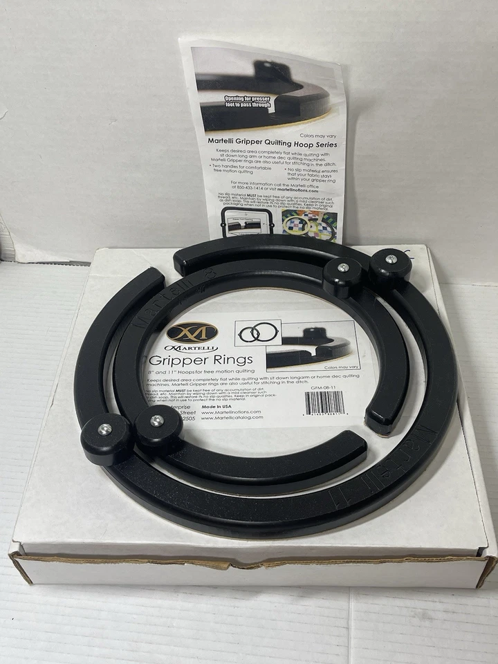 Free Motion Quilting Sewing & Embroidery Hoops & Gripper Rings 8 & 11 Inch - Image 1 of 4