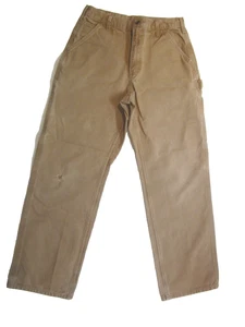 Vintage Carhartt Pants Mens 32x32 B11 BRN Brown Duck Canvas Dungaree Made Mexico - Picture 1 of 15
