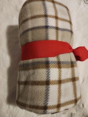 Cannon, Light Tan Multi Colored Fleece 50"x60" Throw Blanket, NWT - Image 1 of 2