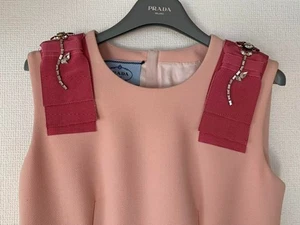 Prada One Piece 2015Aw Ribbon Size 38 Pink Used - Picture 1 of 6