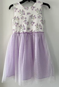 Blueberi Boulevard Mädchen Blumen Tüll Kleid Größe 16 lila \ flieder & weiß Neu mit Etikett - Bild 1 von 9