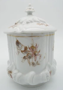 Tarro de galletas floral de porcelana de colección con tapa hecho en Austria - Imagen 1 de 9